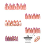 Press-On Nail Set Floral Embellished & Comfortable Fit