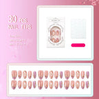 Press-On Nail Set Floral Embellished & Comfortable Fit