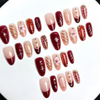 Press-On Nail Set Floral Embellished Easy Application