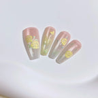 Press-On Nail Set Floral Embellished Easy Application & Comfortable Fit