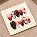 Press-On Nail Set Floral Embellished Easy Application & Long-Lasting