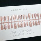 Press-On Nail Set Floral Embellished Easy Application Multiple Sizes