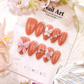 Press-On Nail Set Floral Embellished Easy Apply & Remove