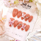 Press-On Nail Set Floral Embellished Easy Apply & Remove