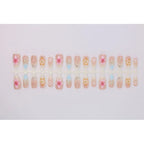 Press-On Nail Set Floral Embellished Glue-Free & Long-Lasting