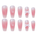 Press-On Nail Set Floral Embellished Glue-On
