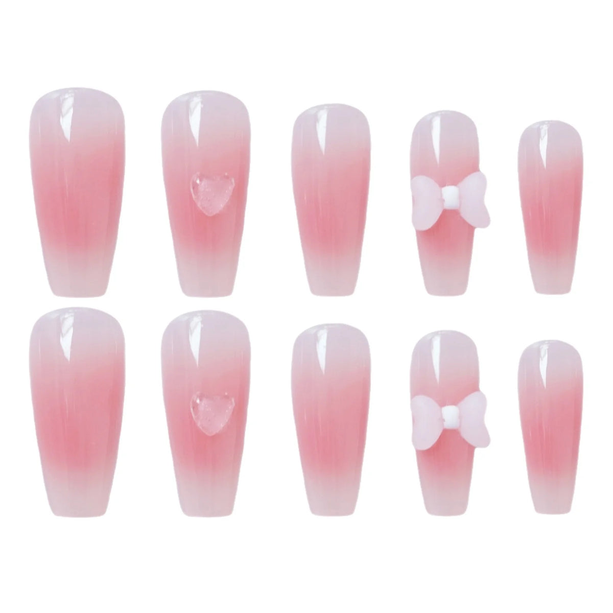 Press-On Nail Set Floral Embellished Glue-On