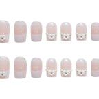 Press-On Nail Set Floral Embellished Glue-On & Reusable