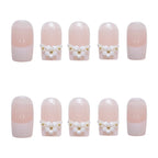 Press-On Nail Set Floral Embellished Glue-On & Reusable