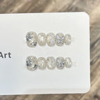 Press-On Nail Set Floral Embellished No-Glue & Comfortable Fit