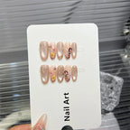 Press-On Nail Set Floral Embellished No Glue Multiple Sizes