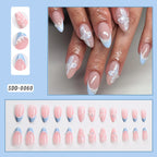 Press-On Nail Set Floral Embellished Peel-And-Stick Long-Lasting Wear