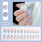 Press-On Nail Set Floral Embellished Peel-And-Stick Long-Lasting Wear