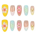 Press-On Nail Set Floral Embellished Peel & Stick Comfortable Fit