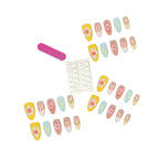 Press-On Nail Set Floral Embellished Peel & Stick Comfortable Fit