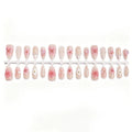 Press-On Nail Set Floral Embellished Pre-Glued Acrylic