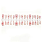 Press-On Nail Set Floral Embellished Pre-Glued Acrylic