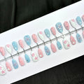 Press-On Nail Set Floral & Embellished Pre-Glued Long-Lasting