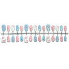 Press-On Nail Set Floral & Embellished Pre-Glued Long-Lasting