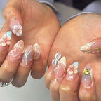 Press-On Nail Set Floral Embellished Quick Application