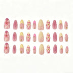 Press-On Nail Set Floral Embellished Quick Apply & Reusable