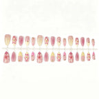 Press-On Nail Set Floral Embellished Quick Apply & Reusable