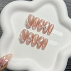 Press-On Nail Set Floral Embellished Reusable Adhesive-Backed