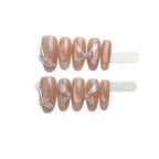 Press-On Nail Set Floral Embellished Reusable Adhesive-Backed