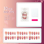 Press-On Nail Set Floral Embellished Reusable & Easy Application
