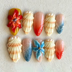 Press-On Nail Set Floral Embellished Reusable & Long-Lasting