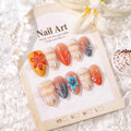 Press-On Nail Set Floral Embellished Reusable & Long-Lasting