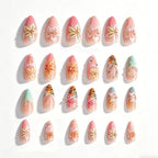 Press-On Nail Set Floral Embellished Reusable Multiple Sizes
