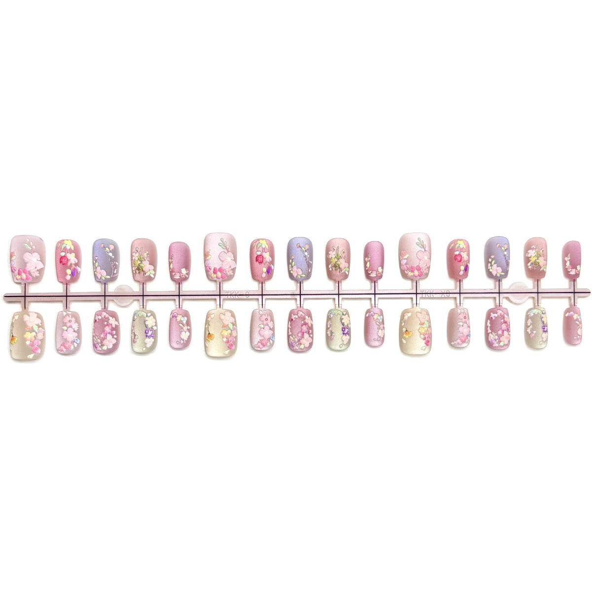 Press-On Nail Set Floral Embellished Reusable & Natural-Looking