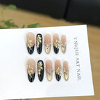 Press-On Nail Set Floral Embellished Salon-Quality Multiple Sizes