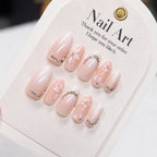 Press-On Nail Set Floral Embellished Self Adhesive Durable Finish