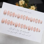 Press-On Nail Set Floral Embellished Self Adhesive Durable Finish