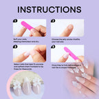 Press-On Nail Set Floral Embellished Self-Adhesive & Reusable
