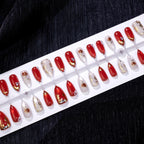 Press-On Nail Set Floral Embellishments Comfort Fit