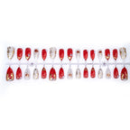 Press-On Nail Set Floral Embellishments Comfort Fit