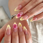 Press-On Nail Set Floral Embellishments & Easy Application