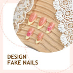 Press-On Nail Set Floral Embellishments & Easy Application