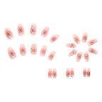 Press-On Nail Set Floral Embellishments Glue-On & Long-Lasting Wear