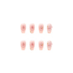 Press-On Nail Set Floral Embellishments Glue-On & Long-Lasting Wear