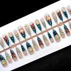 Press-On Nail Set Floral Embellishments & Peel-And-Stick
