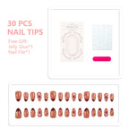 Press-On Nail Set Floral Embellishments Peel & Stick