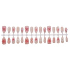 Press-On Nail Set Floral Embellishments & Reusable