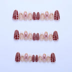 Press-On Nail Set Floral-Embossed Peel & Stick