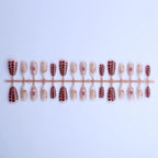 Press-On Nail Set Floral-Embossed Peel & Stick