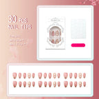 Press-On Nail Set Floral-Embossed Peel & Stick Long-Lasting Wear