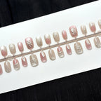Press-On Nail Set Floral Engraved Easy Application